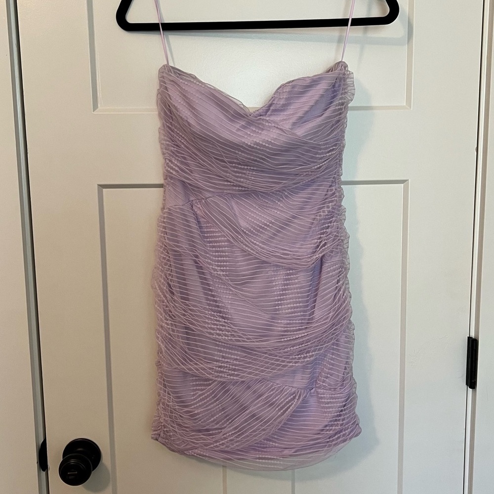 Fashion Nova Time For Fun Ruched Mini Dress - Lavender